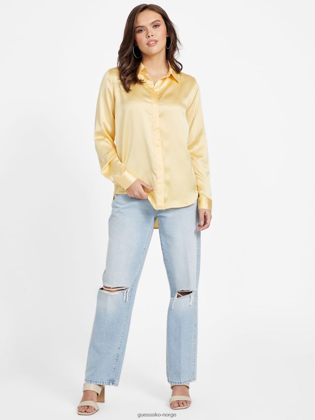 Guess ære sateng skjorte støvete soloppgang støvete soloppgang kvinner F0LJ807127
