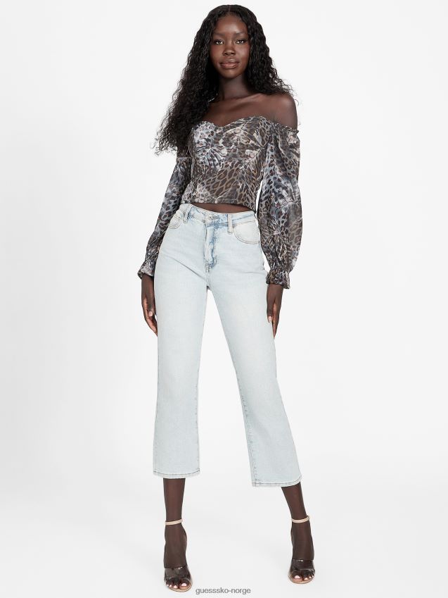 Guess sharlene blank topp leopard jacquard multi leopard jacquard multi kvinner F0LJ807166