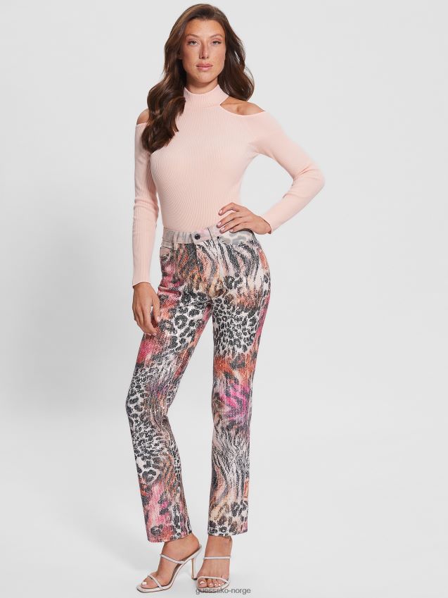 Guess blush breeze eco milly cold-shoulder bodysuit rødme bris kvinner F0LJ809232