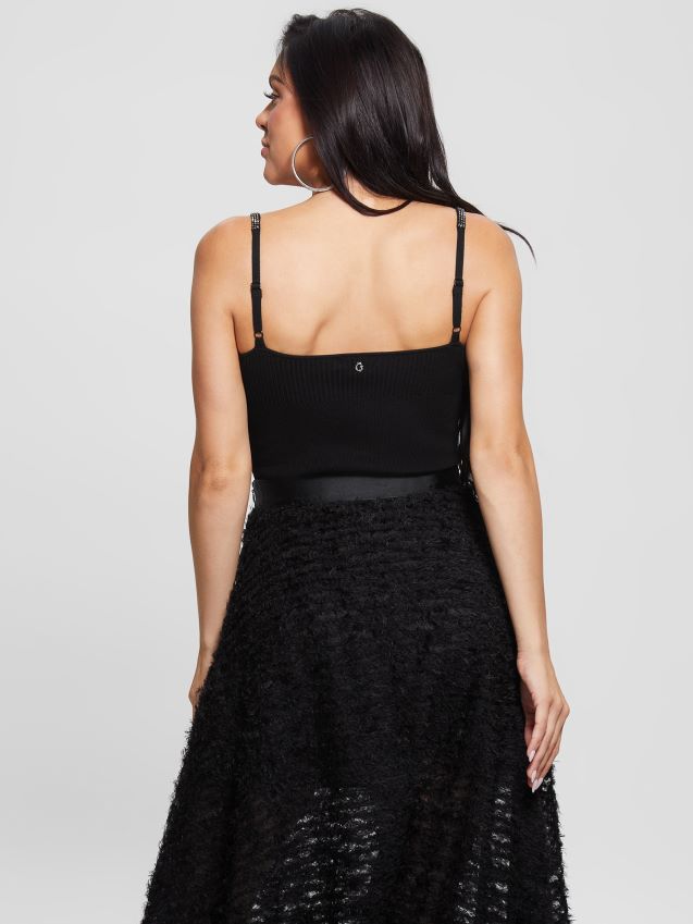 Guess eco nevia rhinestone stropp body jet black kulsvart kvinner F0LJ809225