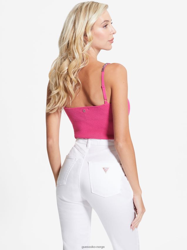 Guess eco nevia rhinestone stropp bodysuit french rose fransk rose kvinner F0LJ809367