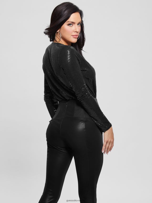 Guess jet black flersidig drapert body jet black multi kvinner F0LJ809155
