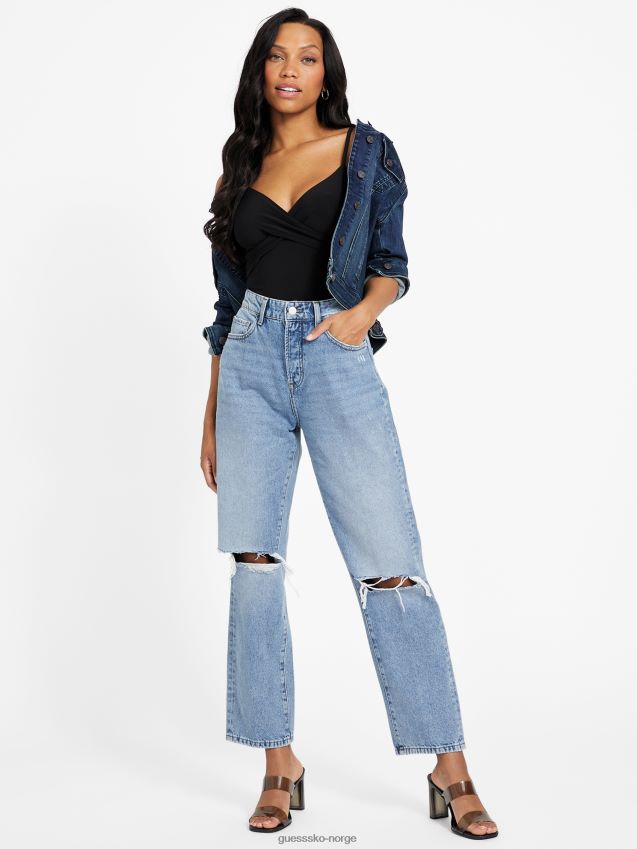 Guess jet black gil floral bodysuit kulsvart kvinner F0LJ807167