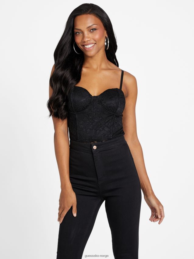 Guess jet black jinny bustier bodysuit kulsvart kvinner F0LJ807291