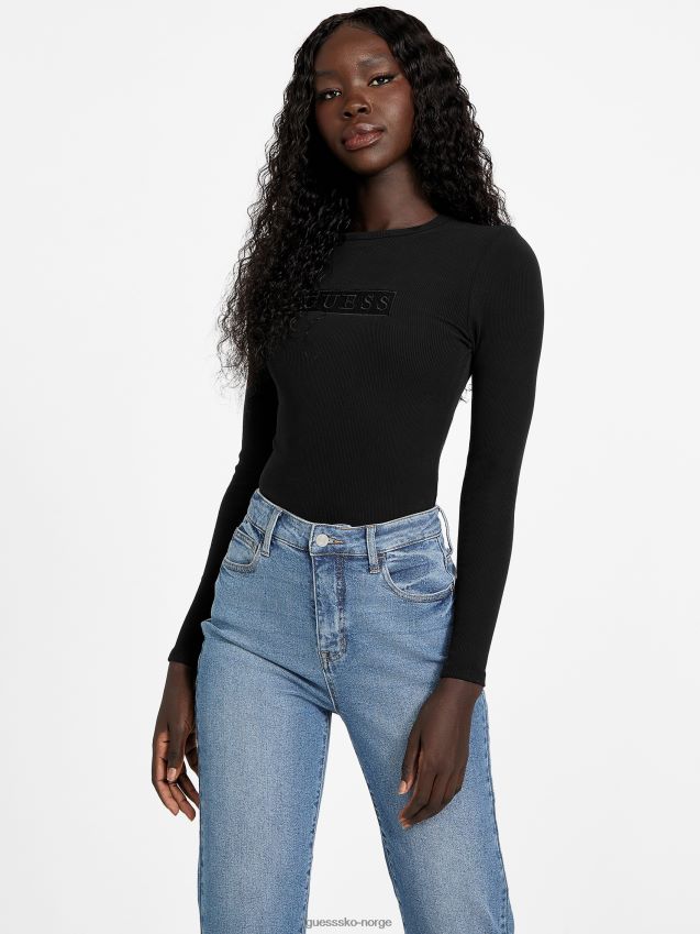 Guess jet black øko jalila bodysuit kulsvart kvinner F0LJ807156