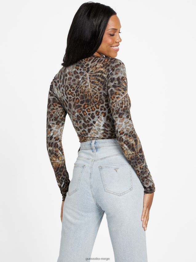 Guess lannah bodysuit leopard jacquard multi leopard jacquard multi kvinner F0LJ806986