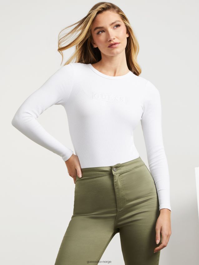 Guess ren hvit øko jalila bodysuit Ren hvit kvinner F0LJ807093