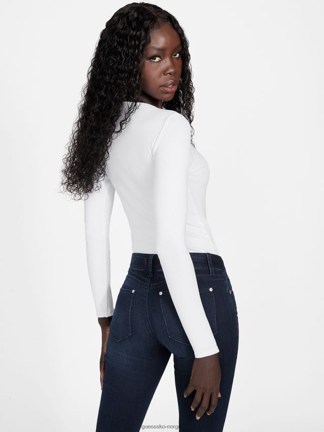 Guess ren hvit øko jalila bodysuit Ren hvit kvinner F0LJ807093