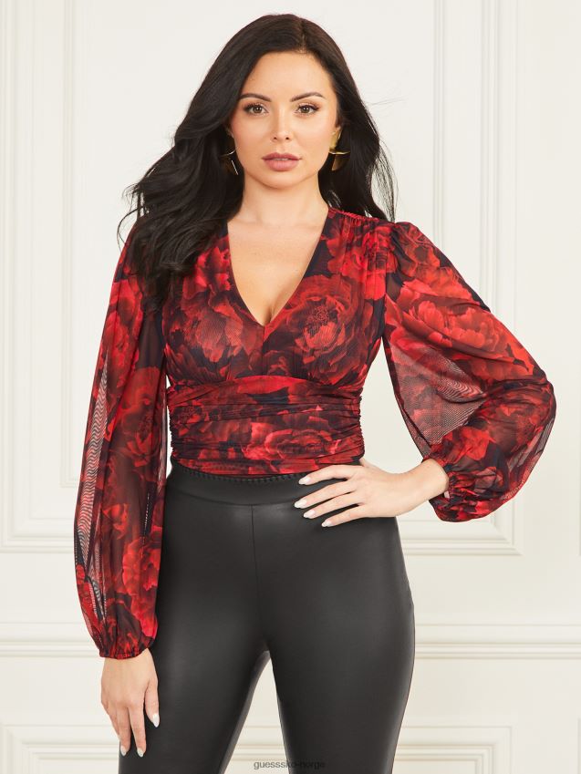 Guess sofia bodysuit pasjonsblomst print pasjonsblomsttrykk kvinner F0LJ809229