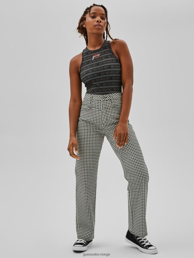 Guess svart ermeløs body med logo foran svart kvinner F0LJ806080