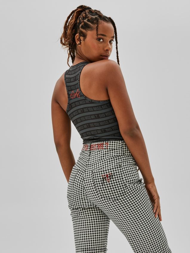 Guess svart ermeløs body med logo foran svart kvinner F0LJ806080