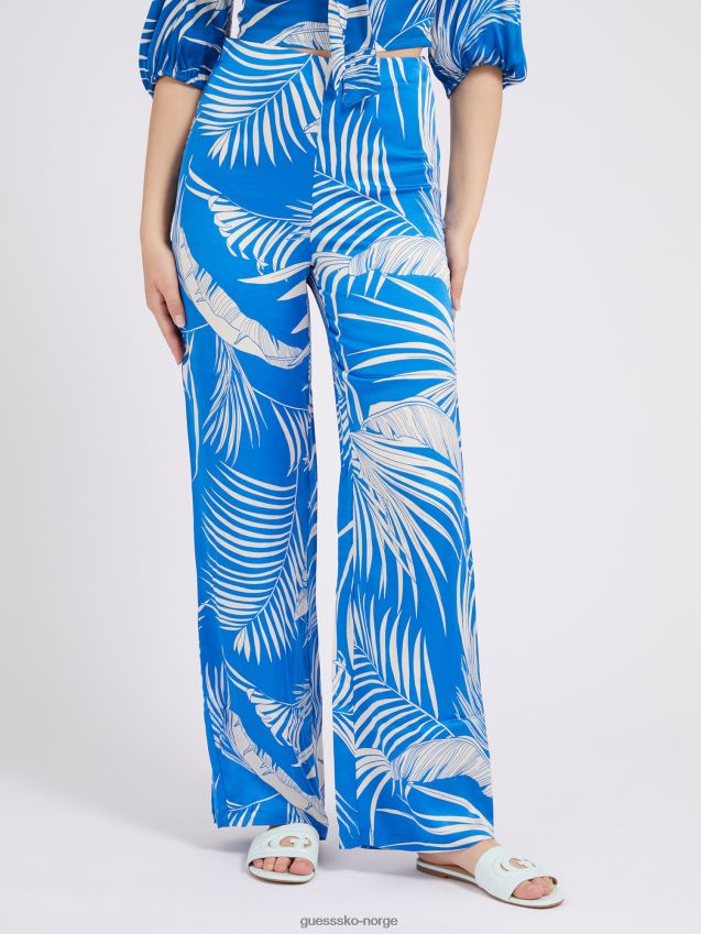 Guess all over print bukse blå multi blå multi kvinner F0LJ803459