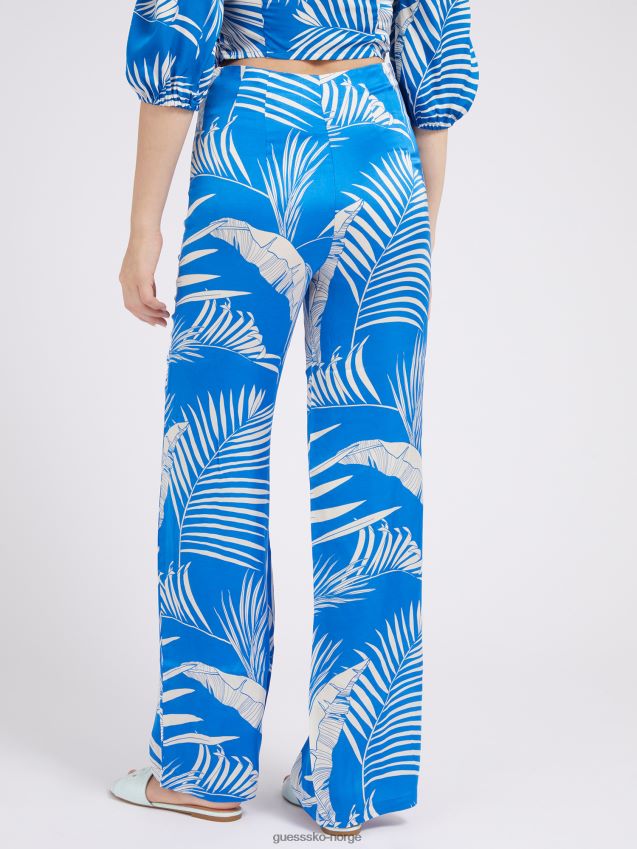 Guess all over print bukse blå multi blå multi kvinner F0LJ803459