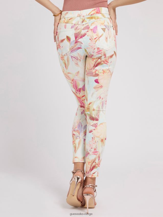 Guess all over print skinny fit bukse floral fantasi blomsterfantasi kvinner F0LJ803138