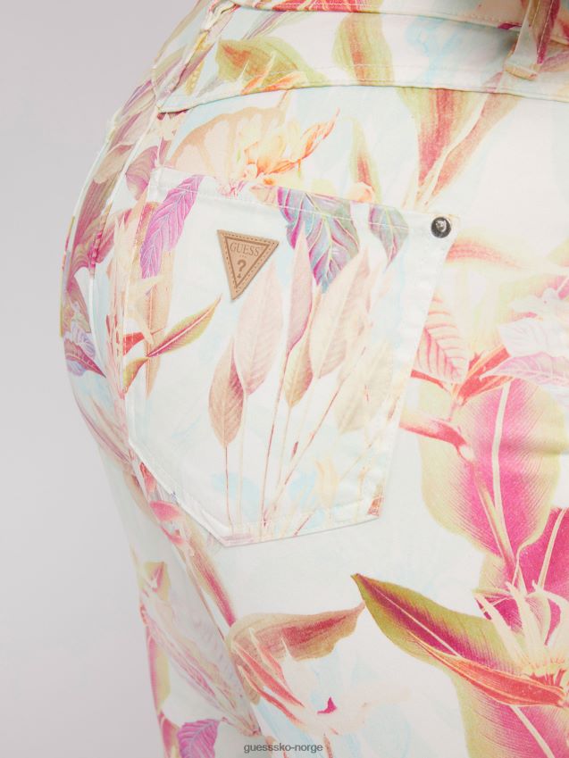 Guess all over print skinny fit bukse floral fantasi blomsterfantasi kvinner F0LJ803138