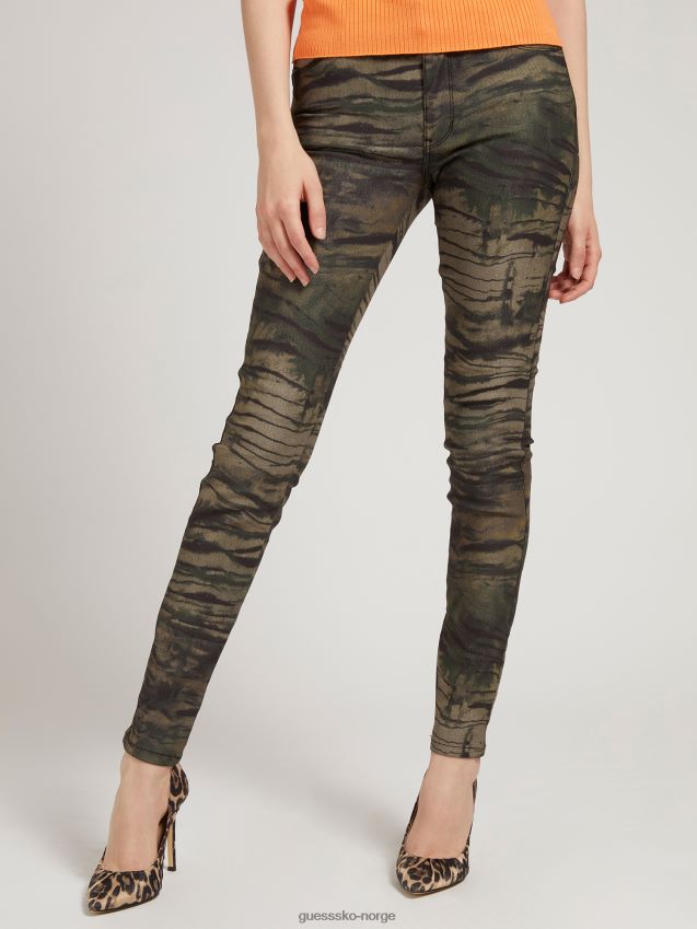 Guess all-over print skinny fit bukse grønn multi grønn multi kvinner F0LJ806052