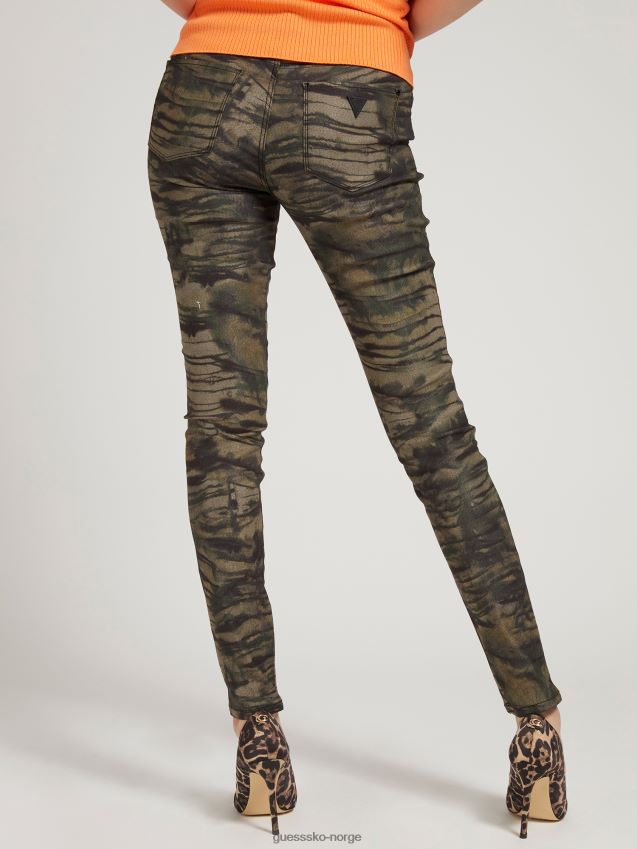 Guess all-over print skinny fit bukse grønn multi grønn multi kvinner F0LJ806052