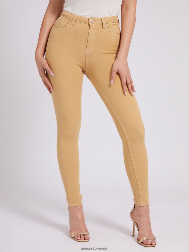 Guess beige bukse med skinny fit beige kvinner F0LJ802797