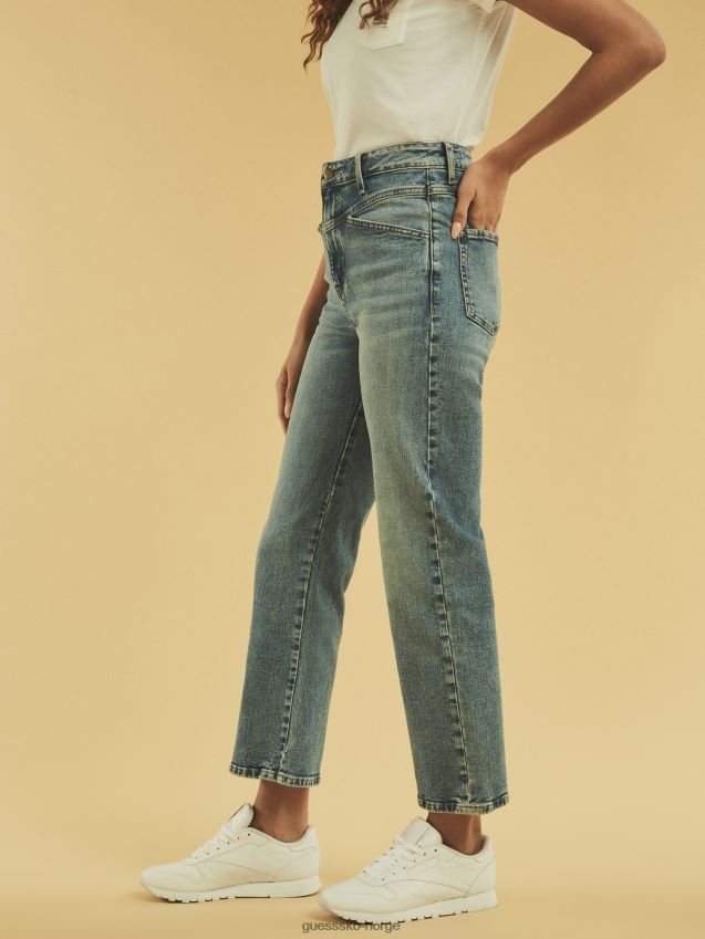 Guess blå denimbukse med avslappet passform blå kvinner F0LJ805948