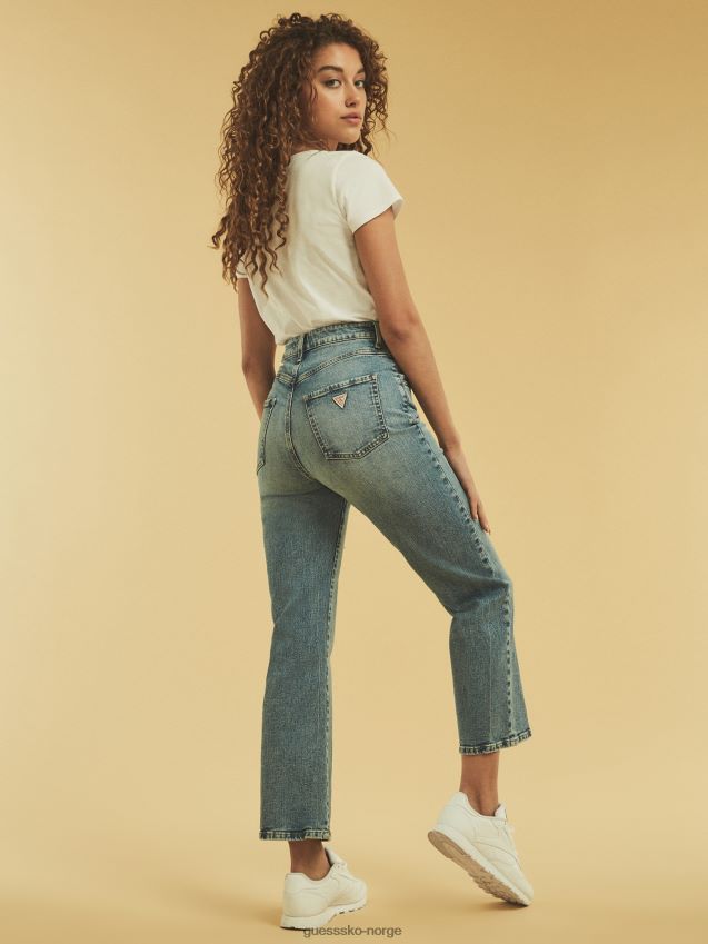 Guess blå denimbukse med avslappet passform blå kvinner F0LJ805948