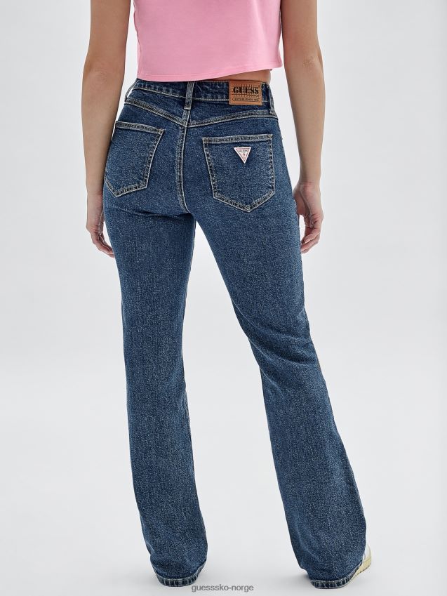 Guess blå denimbukse med avslappet passform ny trend blå kvinner F0LJ803456
