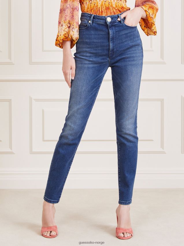 Guess blå marciano skinny fit denimbukse blå kvinner F0LJ803105