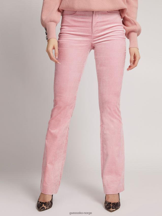 Guess bomullsblanding fløyelsbukse rosa rosa kvinner F0LJ806740