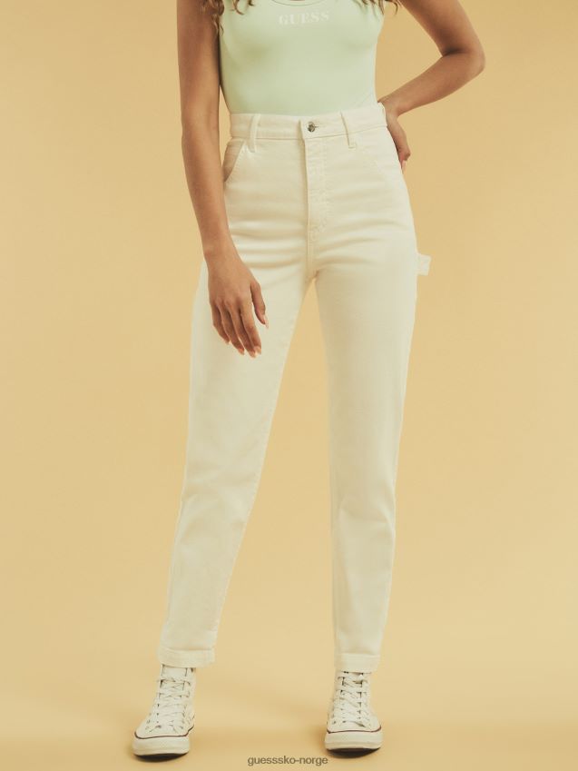 Guess cargo bukse hvit hvit kvinner F0LJ806222