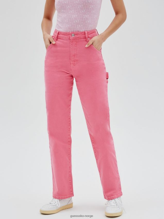 Guess cargo denim bukse rosa rosa kvinner F0LJ803607