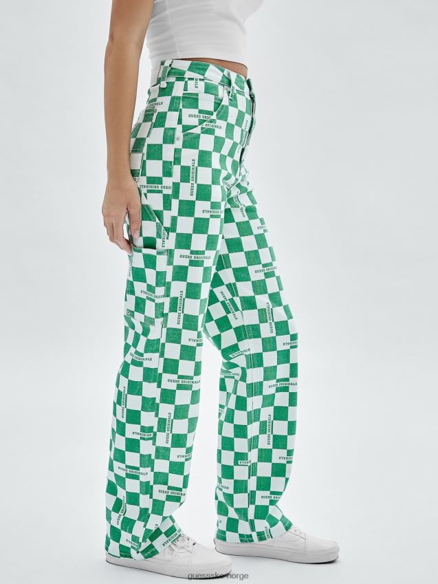 Guess cargo denimbukse grønn multi grønn multi kvinner F0LJ803041