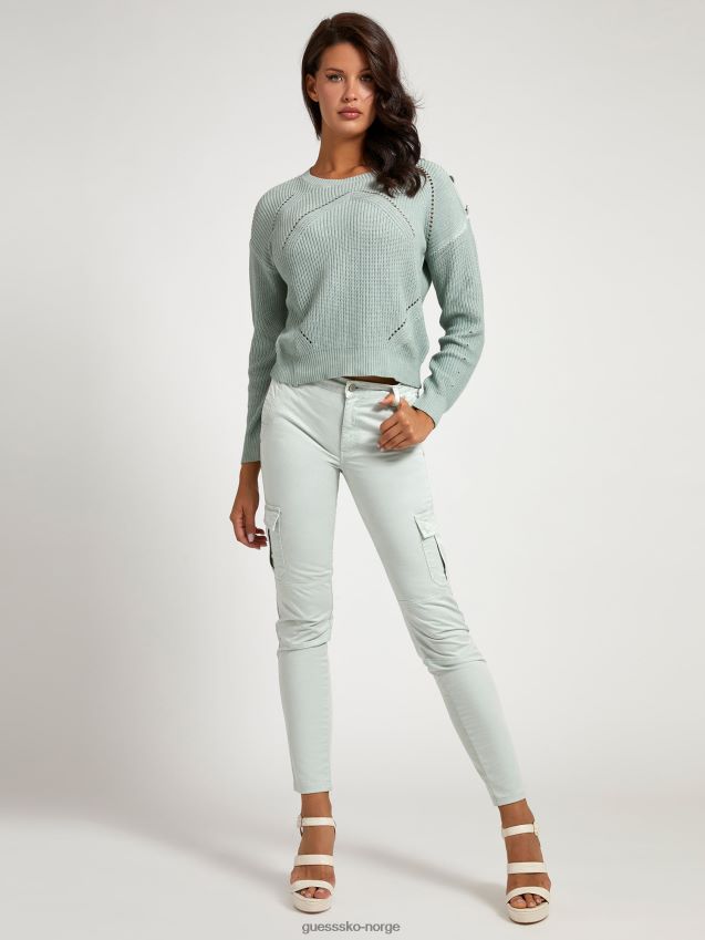 Guess cargo skinny fit bukse blågrønn blågrønn kvinner F0LJ806619