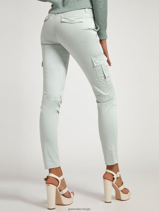 Guess cargo skinny fit bukse blågrønn blågrønn kvinner F0LJ806619