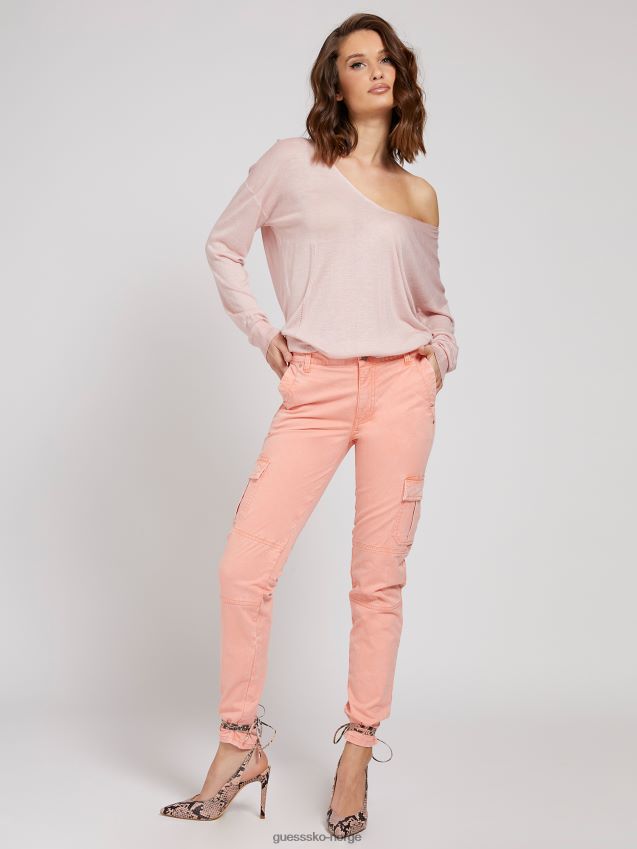 Guess cargo skinny fit bukse oransje oransje kvinner F0LJ806089