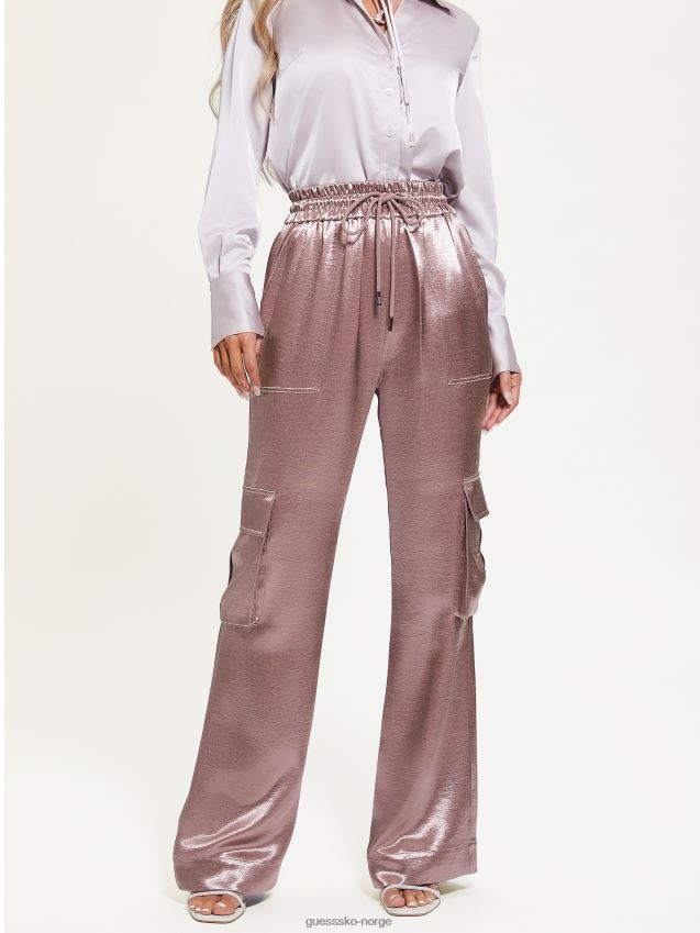Guess chantal metallic cargo bukser rosa fiolett rosa fiolett kvinner F0LJ809213