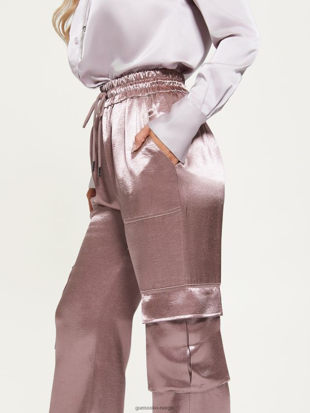 Guess chantal metallic cargo bukser rosa fiolett rosa fiolett kvinner F0LJ809213