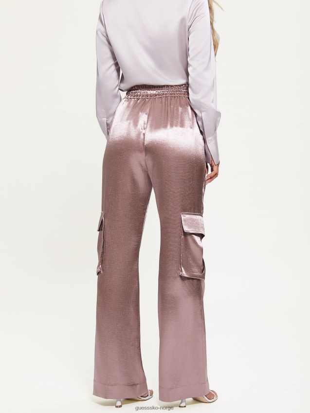 Guess chantal metallic cargo bukser rosa fiolett rosa fiolett kvinner F0LJ809213