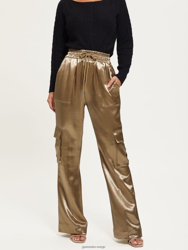 Guess chantal metallic cargo bukser våt sand våt sand kvinner F0LJ809246