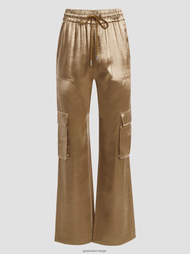 Guess chantal metallic cargo bukser våt sand våt sand kvinner F0LJ809246