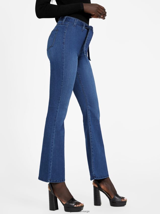 Guess eco paloma flare bukser med belte middels vask middels vask kvinner F0LJ807122