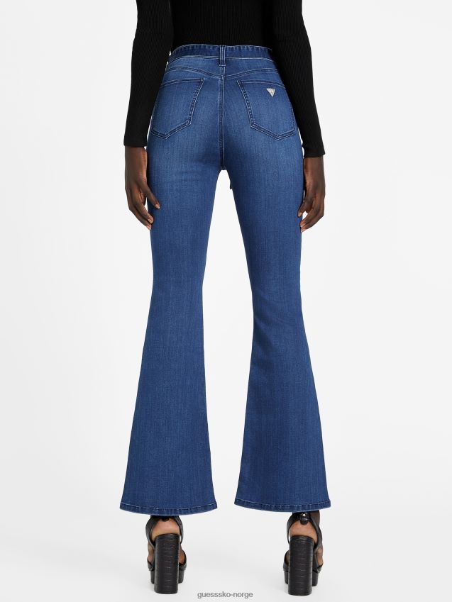 Guess eco paloma flare bukser med belte middels vask middels vask kvinner F0LJ807122