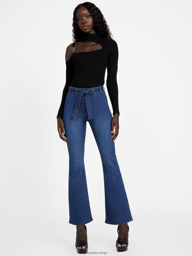 Guess eco paloma flare bukser med belte middels vask middels vask kvinner F0LJ807122