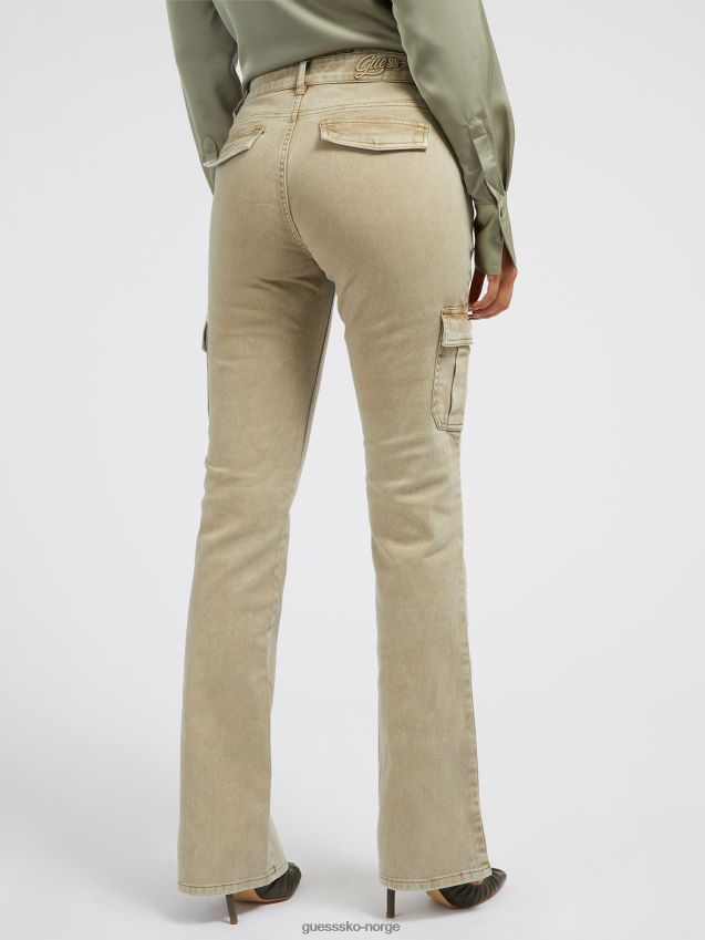 Guess floral broderi cargo pant beige beige kvinner F0LJ802754