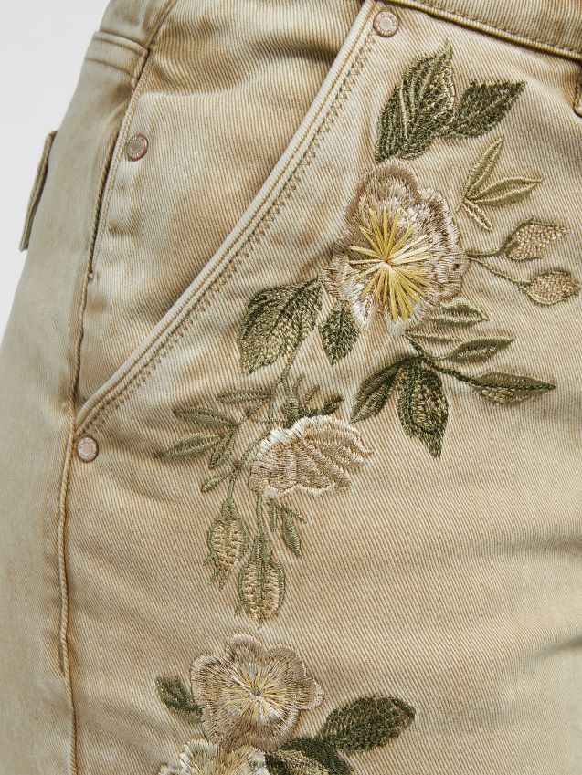 Guess floral broderi cargo pant beige beige kvinner F0LJ802754