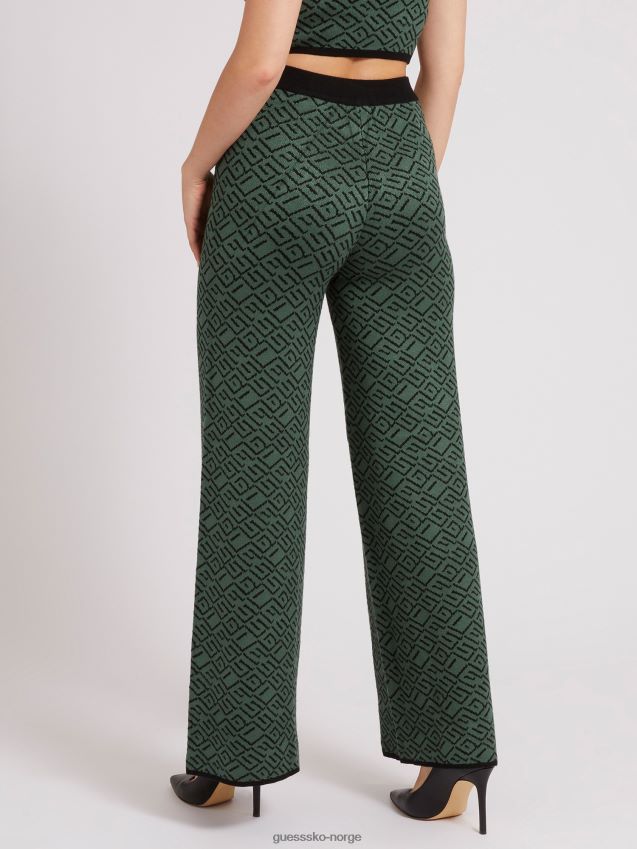 Guess grønn genser bukse med brede ben grønn kvinner F0LJ803154