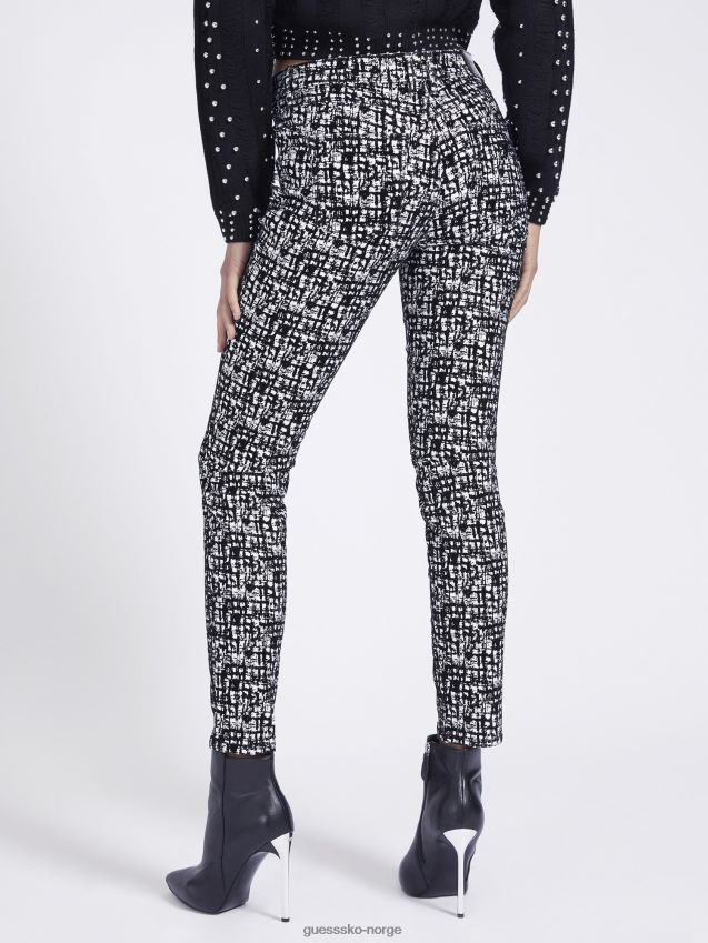 Guess hvit multi flock skinny fit bukse hvit multi kvinner F0LJ805664