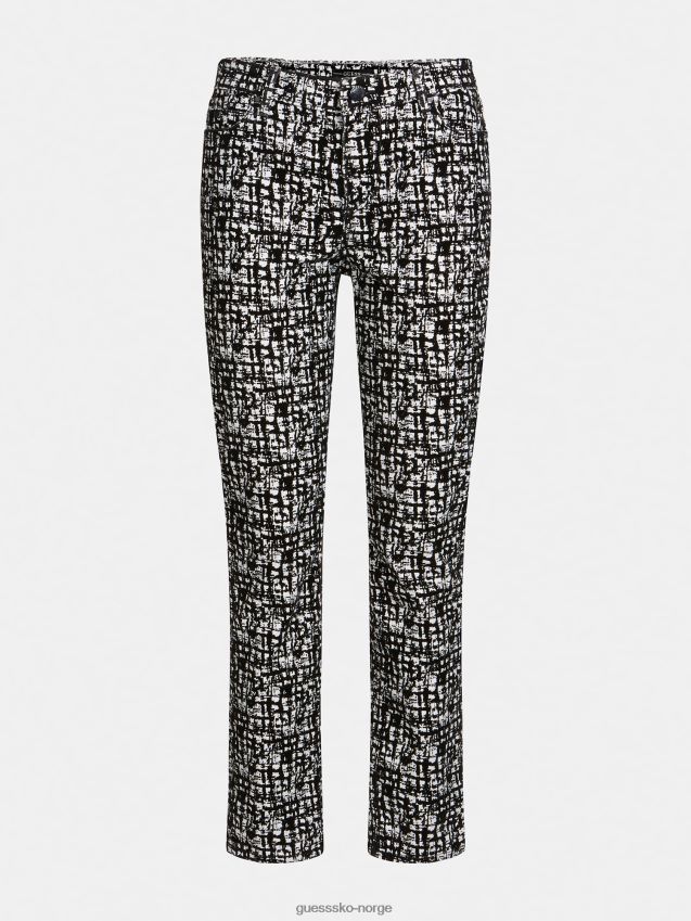 Guess hvit multi flock skinny fit bukse hvit multi kvinner F0LJ805664