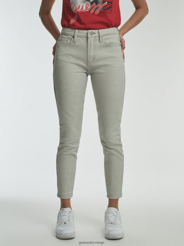 Guess hvit skinny denimbukse med flere maxi-trykk hvit multi kvinner F0LJ806675