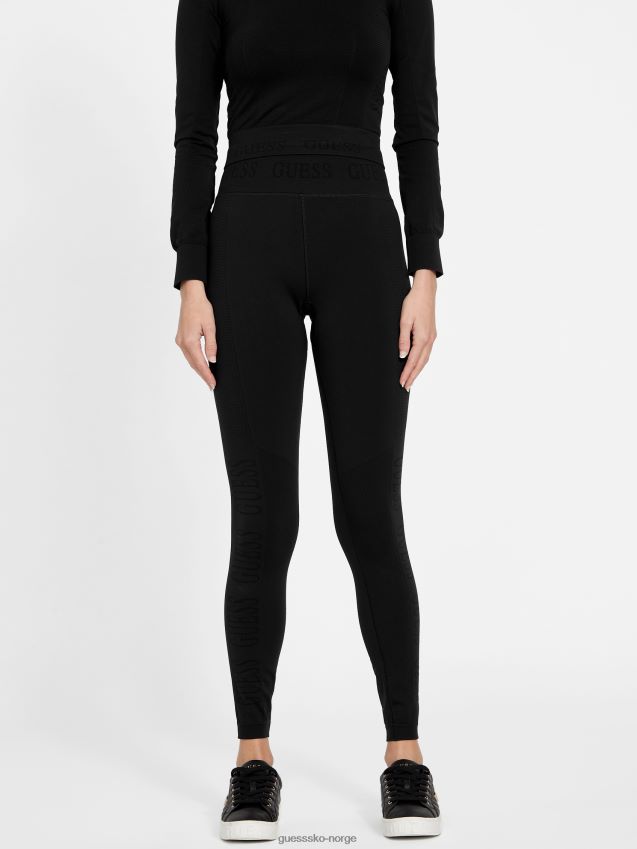 Guess jet black stephy sømløs bukse kulsvart kvinner F0LJ806879