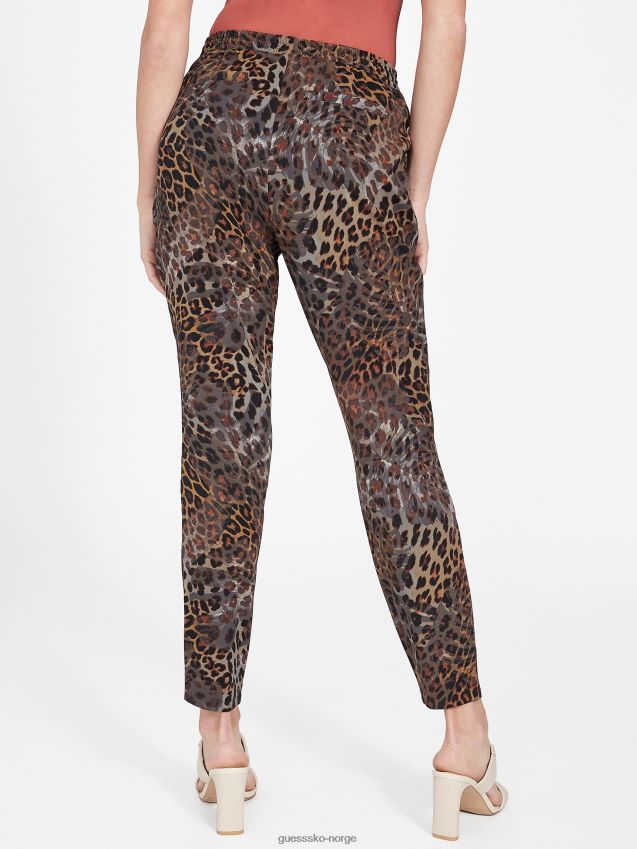 Guess leopard jacquard multi fadey bukse med dyreprint leopard jacquard multi kvinner F0LJ807267