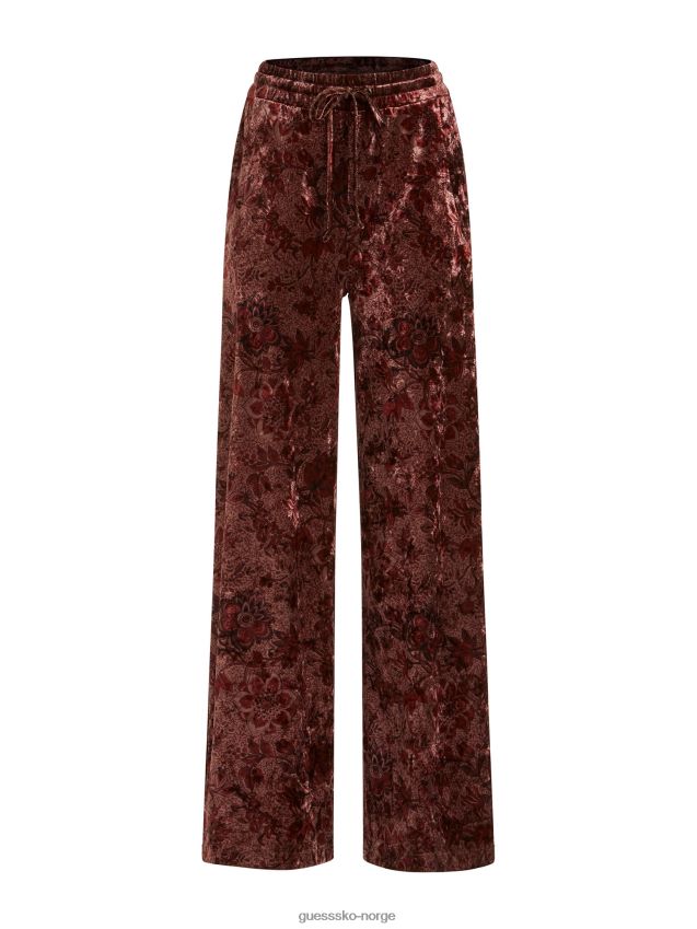 Guess lilla fløyelsbukse med brede ben lilla kvinner F0LJ803247